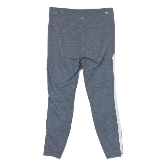 Athleta High Rise Mesh Chaturanga Active Leggings Gray White Medium - Picture 2 of 6